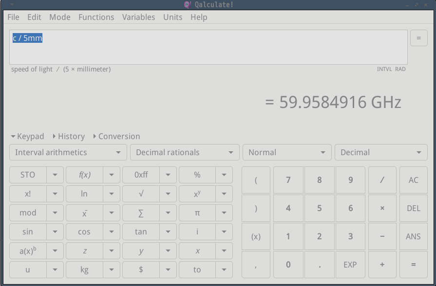  $f = \frac c\lambda$ 